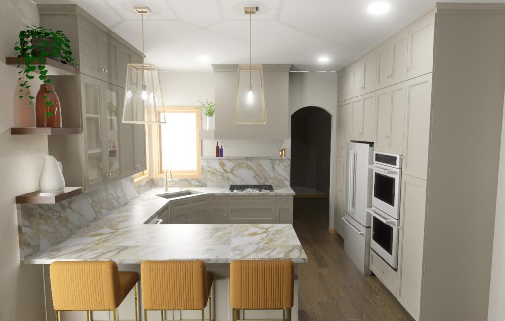 Kitchen renovation rendering Eden Prairie